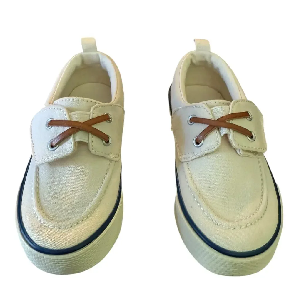 Gymboree Cream Off White Boys Boat Shoes Size 10